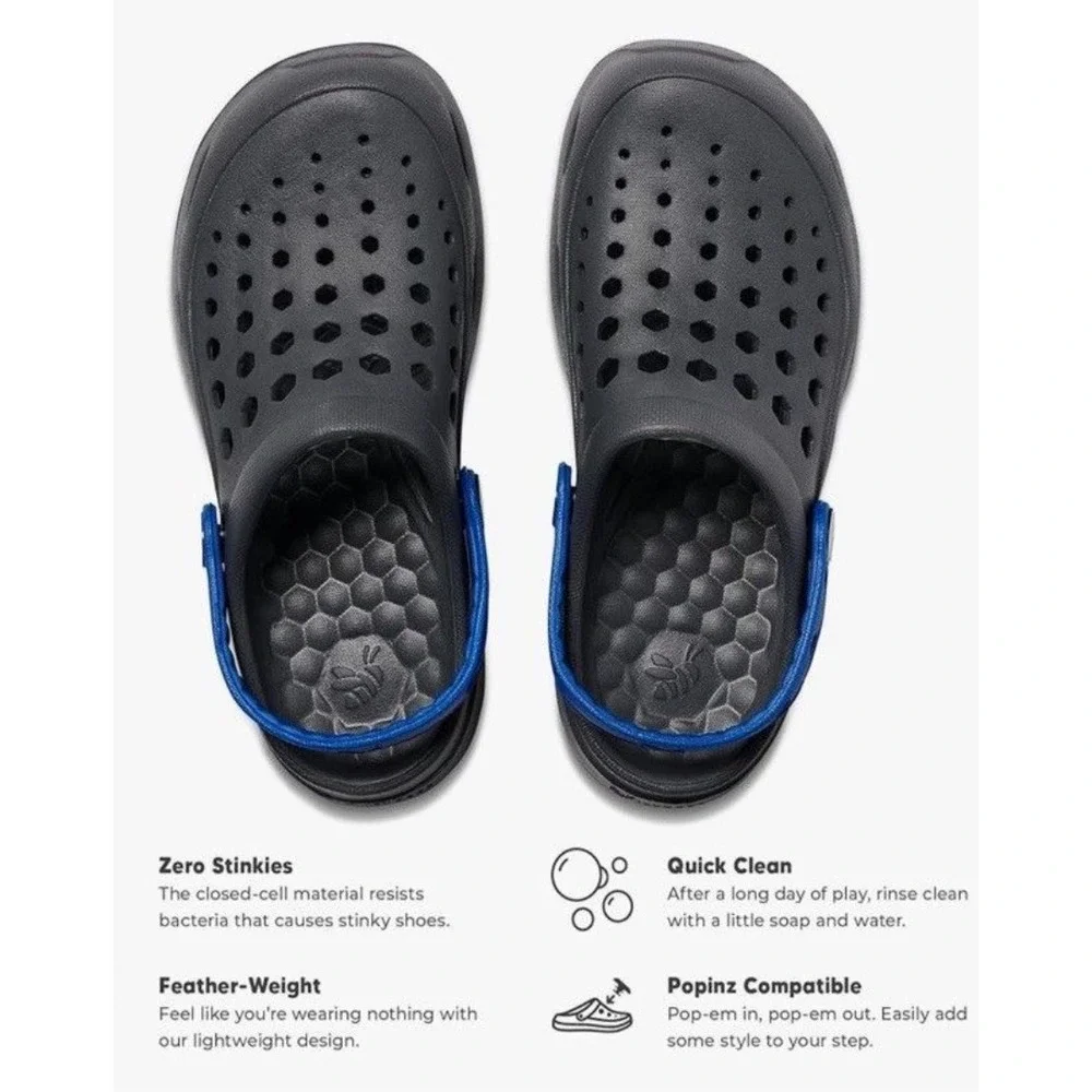 Joybees Kids Active Clog Solid Black/Cascade J1 (Fits 7 To 8 years)‎